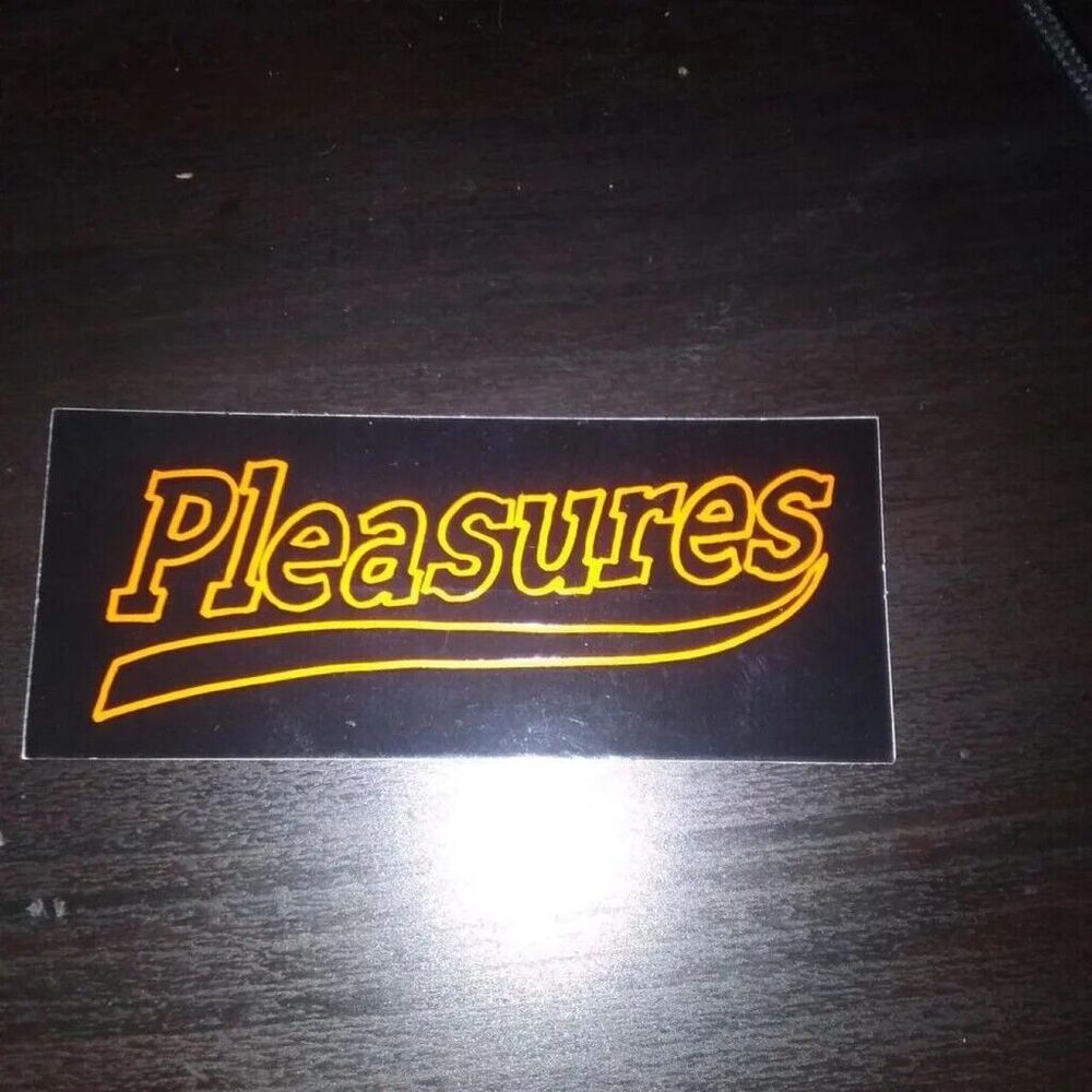 Pleasures graphic logo   sticker Box logo  multi color sticker Rare #pleasure
